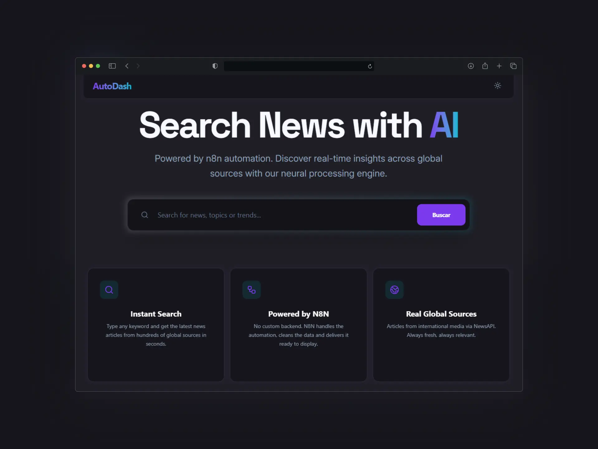 AutoDash — News Dashboard